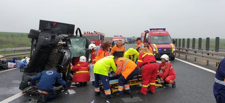 Accident cu victime multiple, în Duminica Paștelui, pe autostrada Timișoara-Arad!