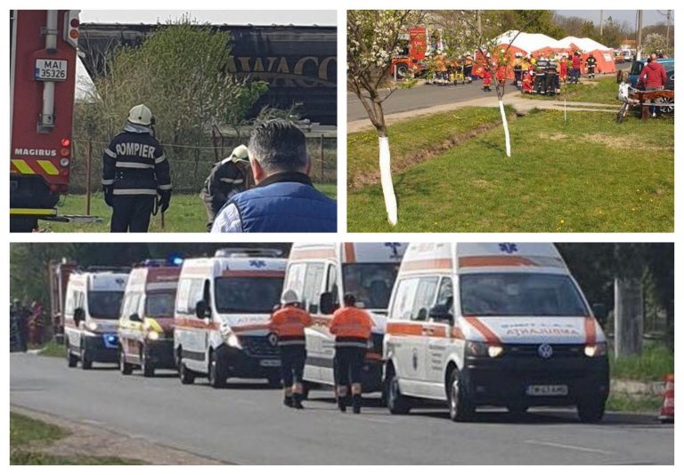 FOTO-VIDEO. Mobilizare de forțe la Lovrin, după un accident feroviar! Exercițiu cu PLAN ROȘU activat pentru testarea salvatorilor
