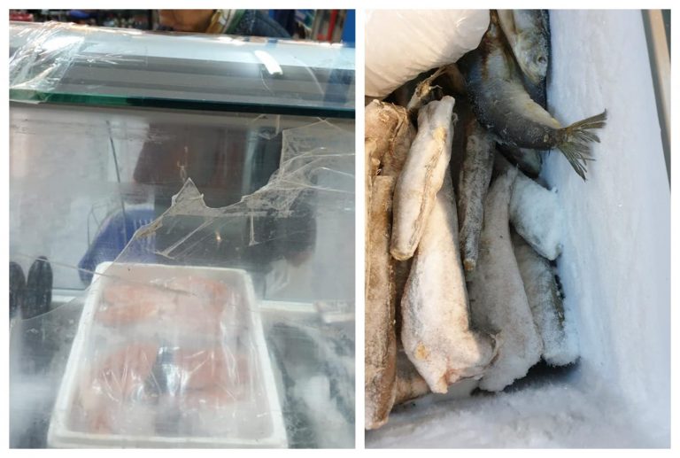 Pești vii ținuți în apă murdară și plină de sânge. Imagini revoltătoare la un magazin din Timișoara