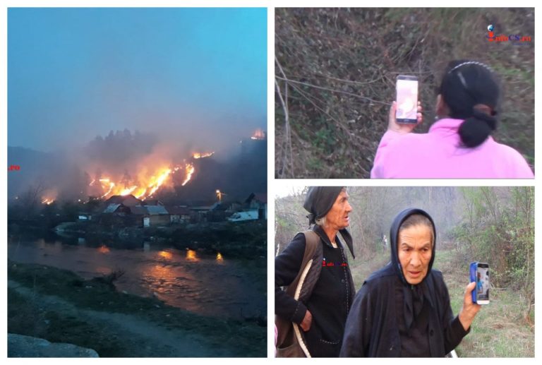 Puterea unui selfie, mai mare ca primejdia. Pompierii bănățeni în luptă cu flăcările, localnicii preocupați de selfie!