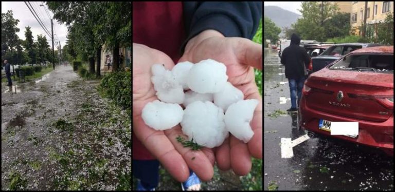 Grindina a făcut prăpăd în nordul țării. Copaci prăbușiţi, mii de oameni fără curent electric FOTO