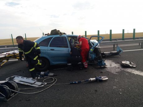 Accident cu șapte victime pe autostrada Arad-Timișoara