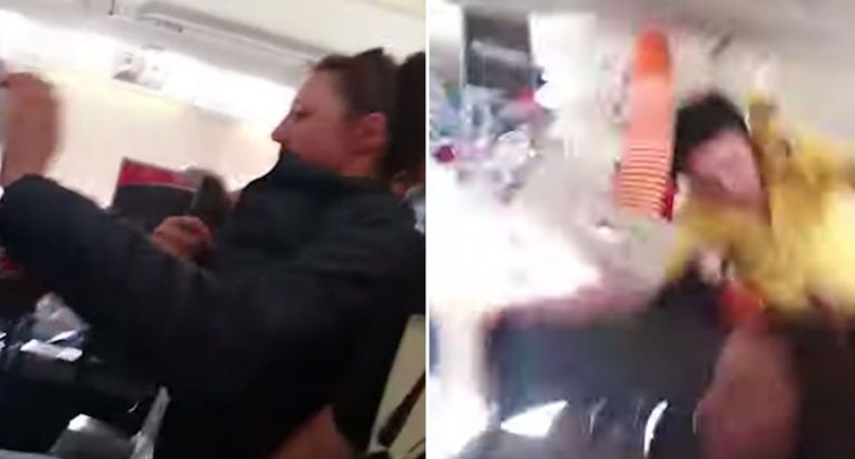 Teroare în avion. Turbulențele au aruncat o stewardesă în plafonul aeronavei VIDEO
