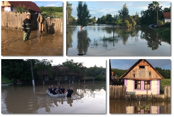 Bilanț după ploile din ultimele zile: zeci de gospodării și drumuri inundate FOTO/VIDEO