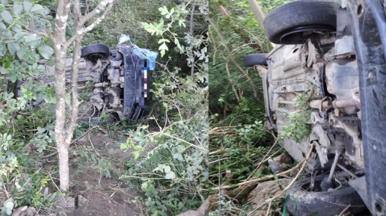 Cu mașina, direct într-o râpă