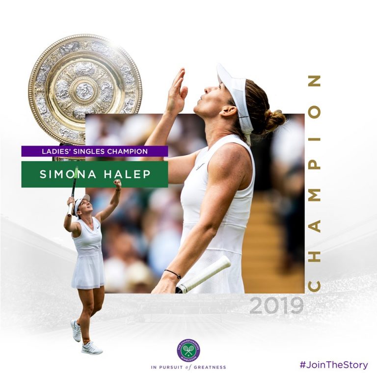 REGINĂ în nordul Londrei! Simona Halep, învingătoare în finala de la Wimbledon! VIDEO