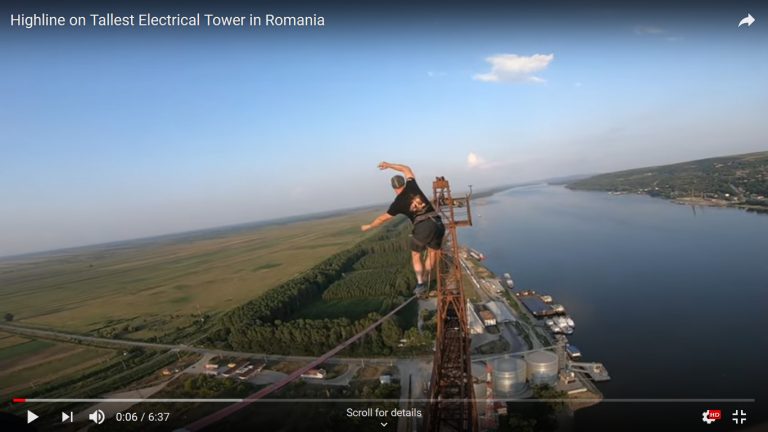 Pe sârmă, ca pe bulevard | O nouă aventură marca Flaviu Cernescu (VIDEO)