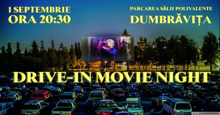 Azi, în Dumbrăvița, seară de film din mașină