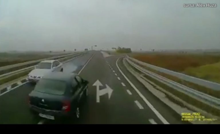 Un șofer inconștient a semănat teroare printre conducătorii auto de pe Autostrada Timișoara – Arad! VIDEO