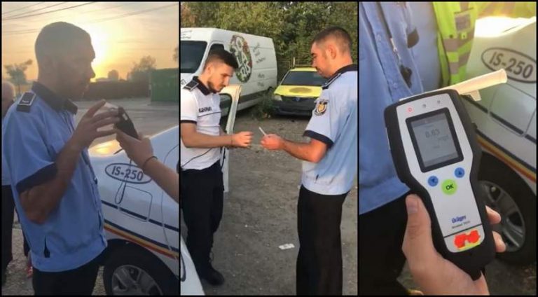 Poliţist local prins băut la volanul maşinii de serviciu