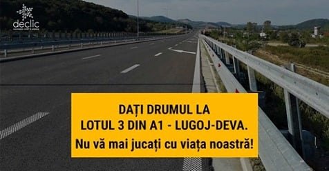 Indemnul Asociației Pro Infrastructură: Șoferi, vreți să circulați pe lotul III din Lugoj – Deva? Semnați petiția!