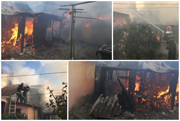 Update: Incendiu puternic pe strada Gării din Timișoara. Trei anexe făcute scurm, iar acoperișul, distrus parțial FOTO – VIDEO