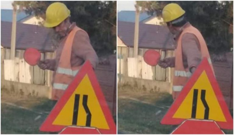 În România, totul e posibil. Circulație dirijată cu… paleta de tenis de masă