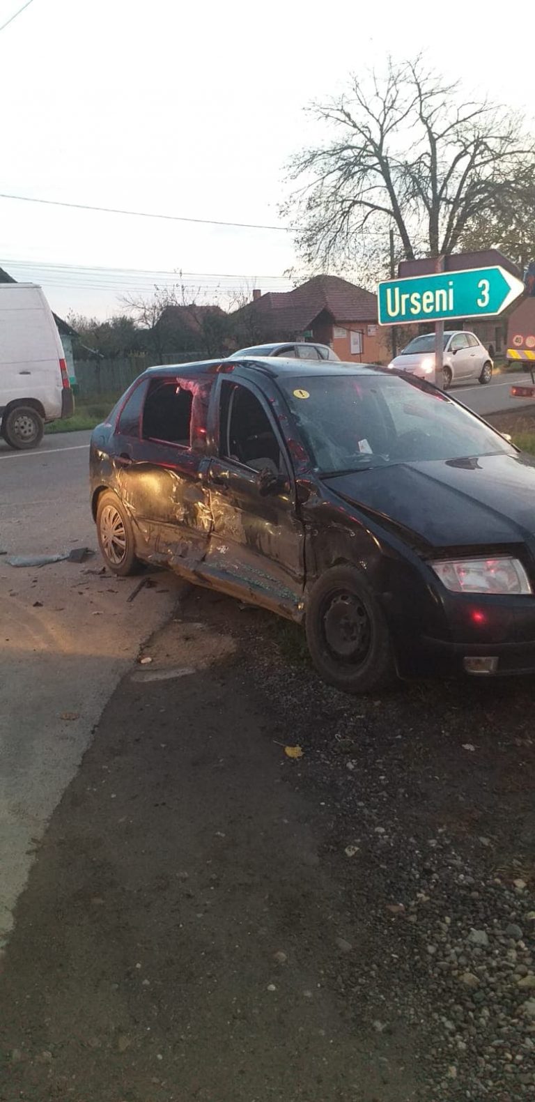 Trei pasageri dintr-o mașină, la spital după un accident în Mosnita Nouă