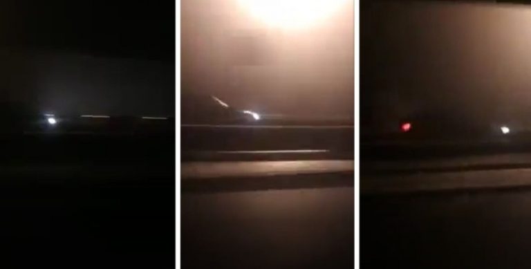 Șofer filmat pe contrasens, noaptea, în condiții de ceață, pe A1