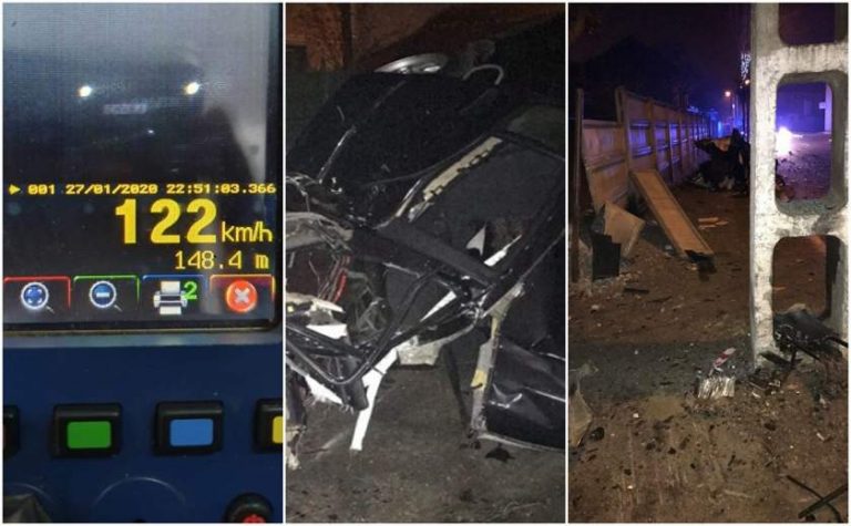 Tânăr scăpat cu viaţă dintr-un accident, prins la volanul unui BMW cu 122 km/h prin localitate