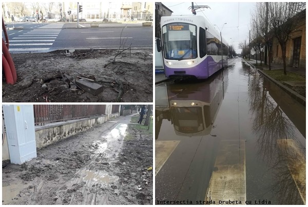 Timișorenii se plimbă prin bălți și noroi, în orașul de cinci stele