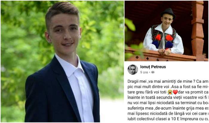 Ionuț a fost adus aseară din Italia, să moară acasă. Băiatul de 16 ani și-a luat rămas bun pe Facebook