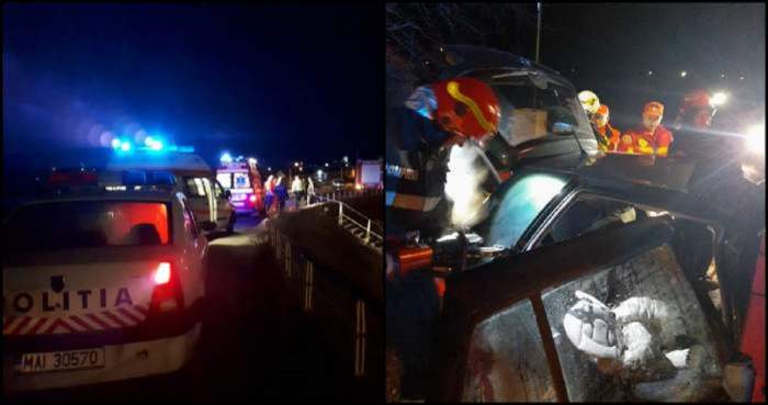 Mama, tatăl și cei cinci copii ai lor, accident cumplit:  Mașina lor s-a izbit de un cap de pod