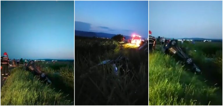 Trei adulți și cinci copii, implicați într-un accident rutier