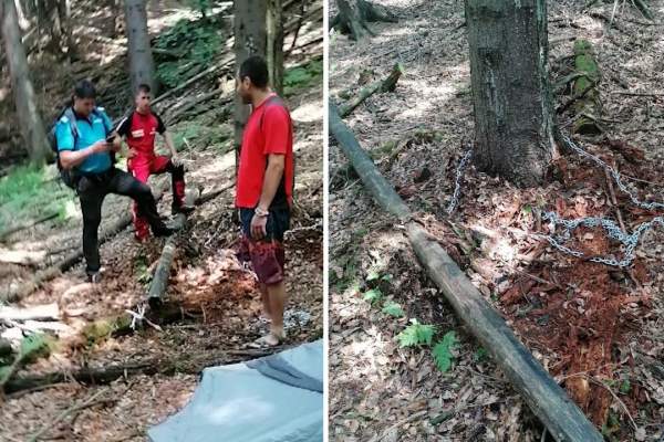 Un tânăr legat cu lanțuri în pădure a fost salvat după trei zile / VIDEO