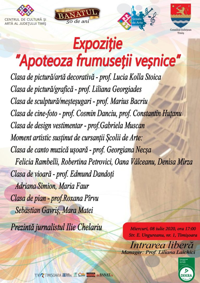 Evenimente culturale la Școala de Artă a Consiliului Județean Timiș