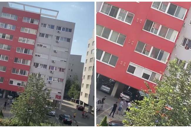 Sinucidere cu impact teribil. Un bărbat s-a aruncat de la etajul opt al unui bloc din vestul țării VIDEO