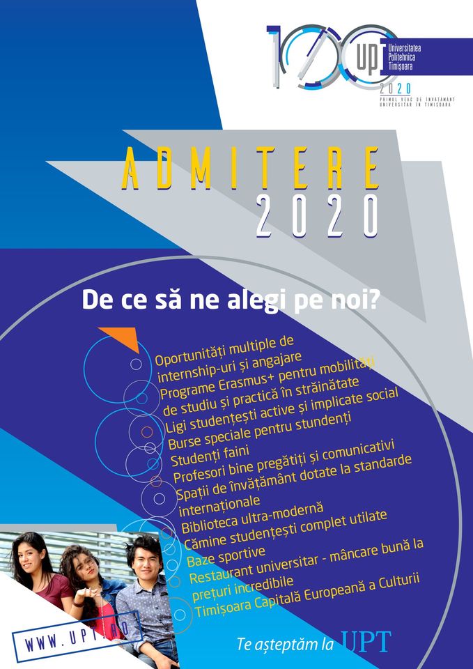 O nouă sesiune de admitere la UPT