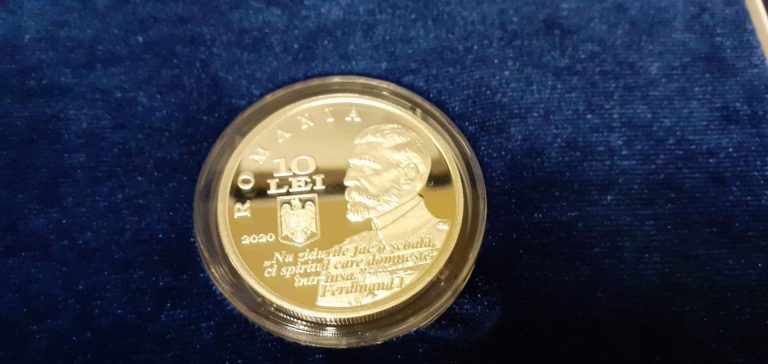 Monedă de argint BNR dedicată Centenarului UPT FOTO-VIDEO