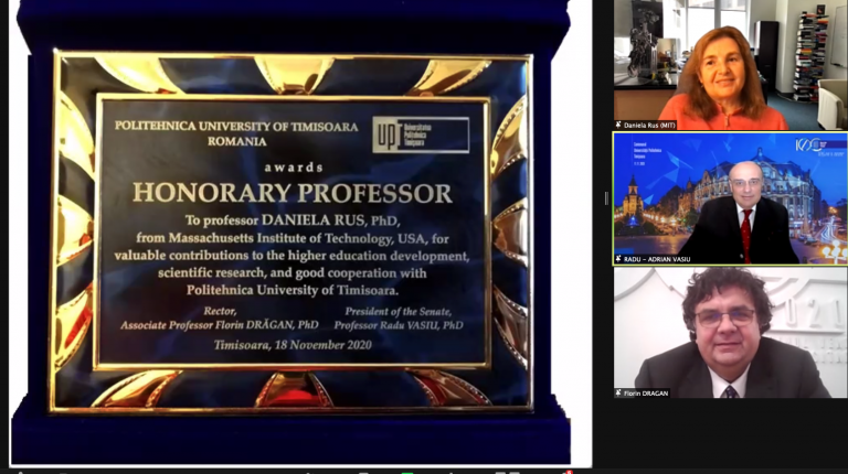 Daniela Rus, de la MIT, Profesor Onorific al UPT
