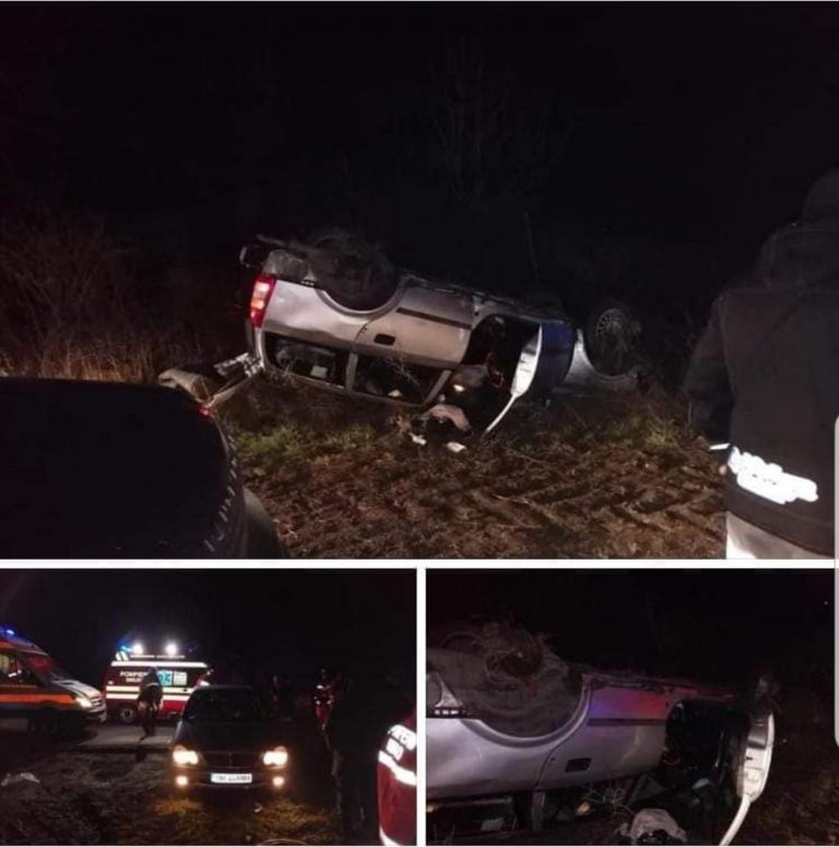 Accident cumplit: patru tineri și-au văzut moartea cu ochii