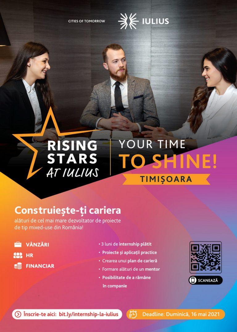 „Rising Stars at IULIUS” – Construiește-ți viitorul încă din timpul studiilor cu programul de internship plătit!
