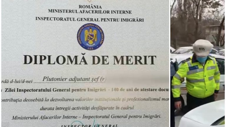 Situație incredibilă: Un fost polițist, aflat în arest preventiv, a primit o diplomă de merit
