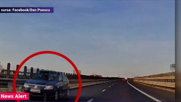 Șofer filmat în timp ce conducea pe contrasens, pe Autostrada A1. Ce le-a spus polițiștilor