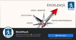 Pagina de Facebook WorldTeach Romania