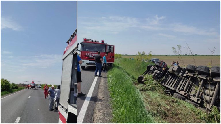 Elicopterul SMURD, solicitat la Arad, după un accident grav
