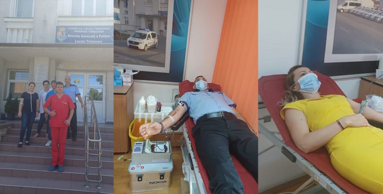 Fiecare picătură de sânge poate salva o viață! Polițiștii locali din Timișoara au donat astăzi sânge pentru cei aflați în suferință