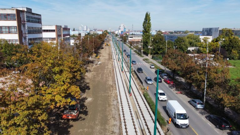 Linia de tramvai din Calea Buziașului se apropie de finalizare