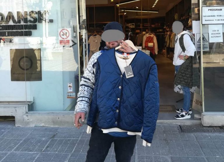 Bărbat depistat de polițiștii locali după ce a vrut să-și reînnoiască garderoba fără a plăti