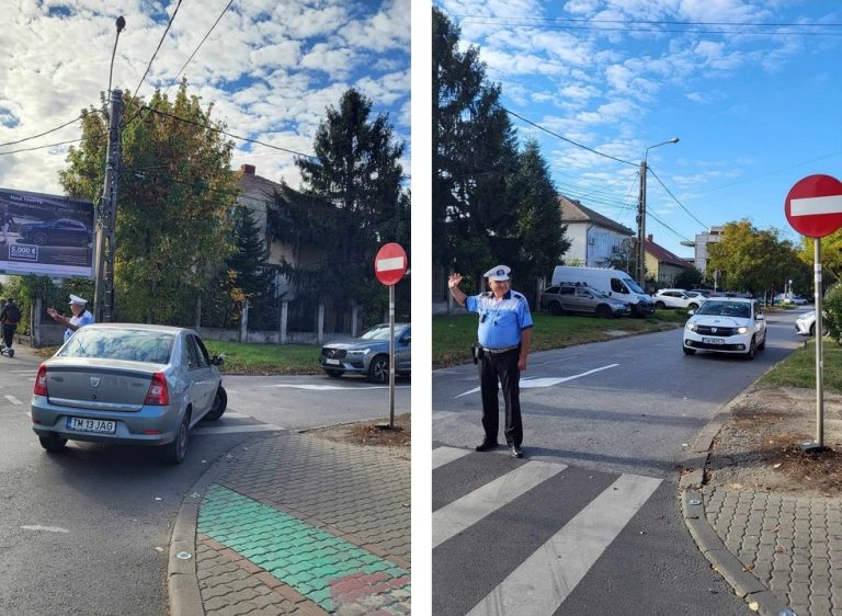 Atenție, s-au modificat mai multe sensuri ale unor străzi din Timișoara! Polițiștii locali sunt prezenți în zonă pentru a îndruma conducătorii auto