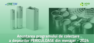 Ce facem cu deșeurile periculoase din menajer? Acestea se colectează SEPARAT de celelalte tipuri de deșeuri