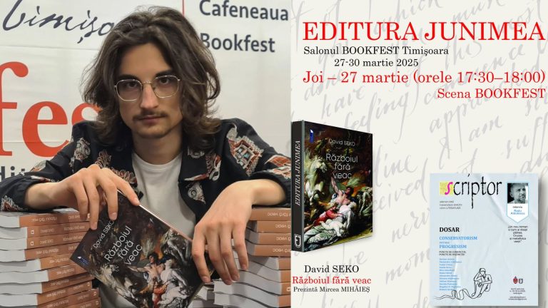 „Războiul fără veac” – cronica unei vărsări de sânge, volumul de debut al celui mai tânăr scriitor publicat în Junimea, în ultimii 20 de ani