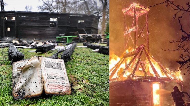 FOTO – VIDEO | În urma incendiului care a cuprins „Biserica de la Topla”, Muzeul Satului Bănățean este închis temporar. Consiliul Județean anunță controale interne