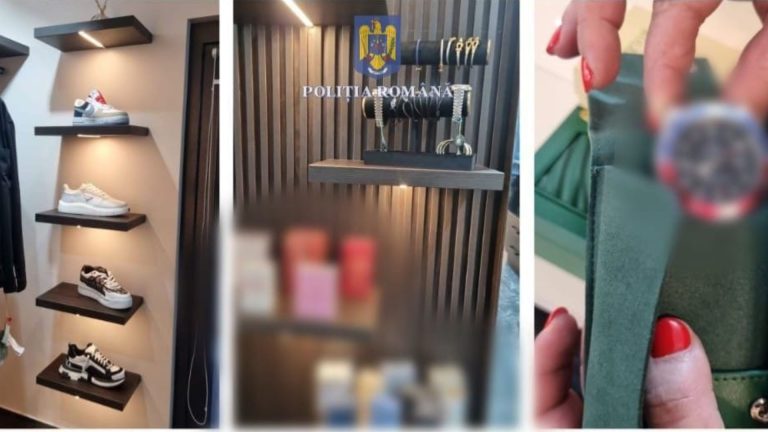 Poșete, ceasuri și haine contrafăcute, ridicate de polițiști dintr-un magazin din zona Girocului