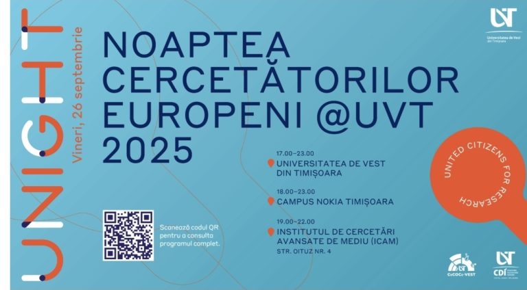 Noaptea Cercetătorilor Europeni 2025, la Universitatea de Vest din Timișoara