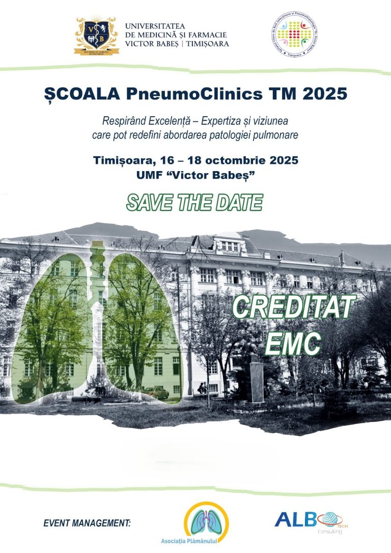 Premieră la PneumoClinics TM2025: doctoranzii vor avea o secțiune proprie în cadrul celei mai importate conferințe de pneumologie din vestul țării