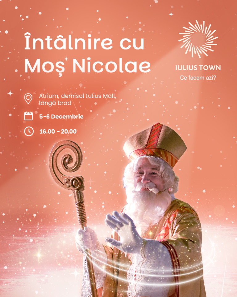 Weekend magic la Iulius Town: Moș Nicolae, Moș Crăciun, Elsa, Ana, Olaf și multe alte personaje vor fi prezente
