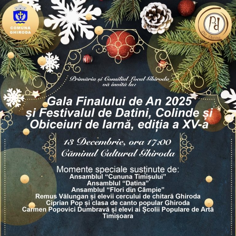 Gala Finalului de An și Festivalul de Datini, Colinde și Obiceiuri de Iarnă, ajuns la cea de-a XV-a ediție.