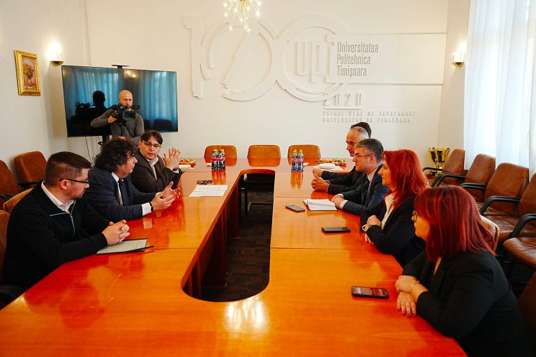 Ministrul Economiei, Irineu Darău, în dialog cu Universitatea Politehnica Timișoara și mediul de afaceri: capitalul uman, antreprenoriatul și inovarea, priorități pentru competitivitatea României