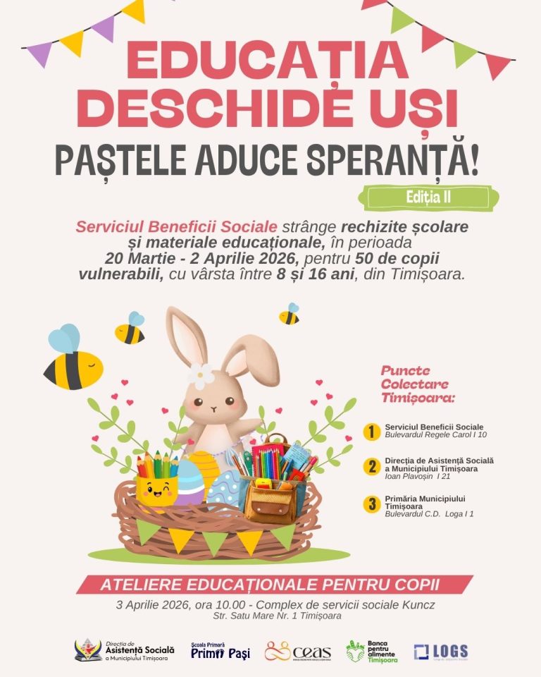 Start campanie „Educația deschide uși – Paștele aduce speranță”